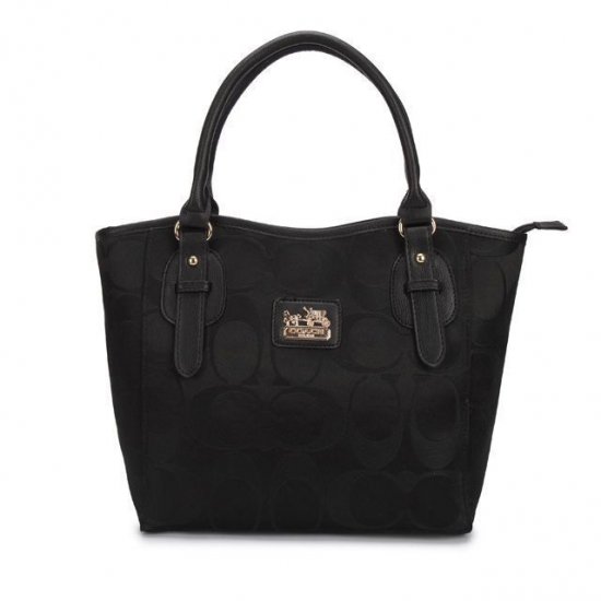 Coach Logo In Monogram Small Black Totes DCJ - Click Image to Close